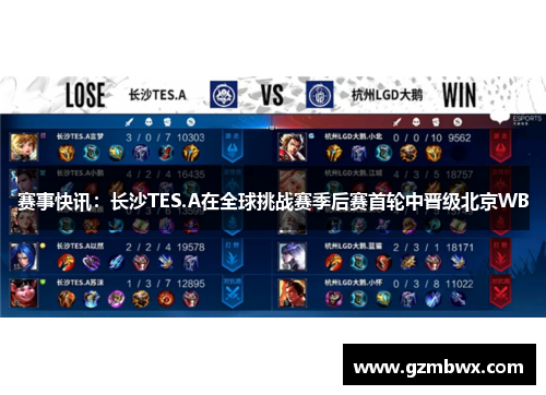 赛事快讯：长沙TES.A在全球挑战赛季后赛首轮中晋级北京WB
